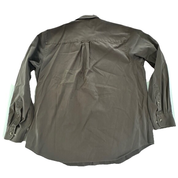 Three Forks Edition Brown L Long Sleeve Cotton Button Down fading - Picture 7 of 10